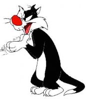 Sylvester wanting the canary.JPG